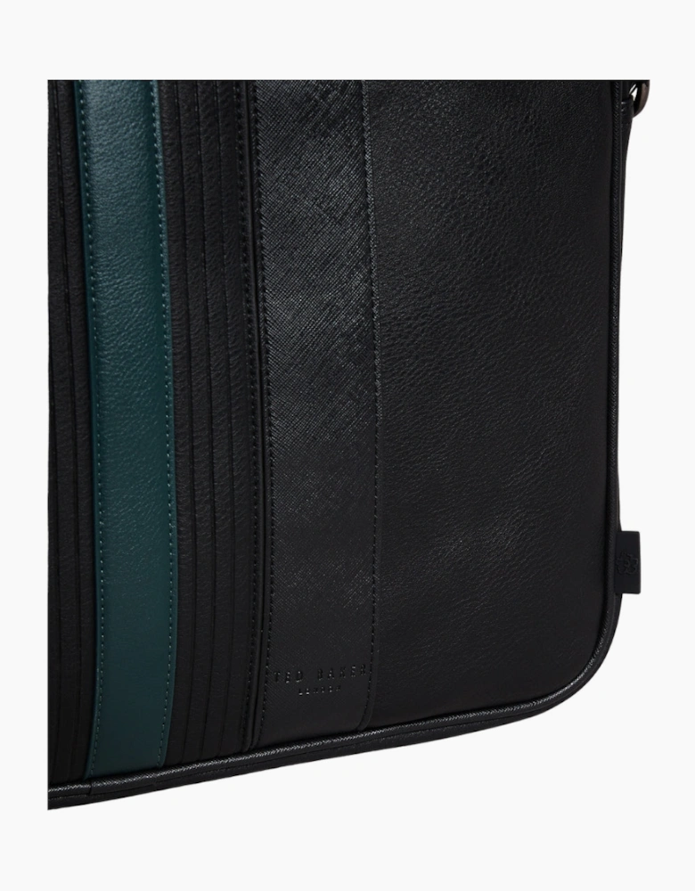 Ted Baker Nevver Striped Black Document Bag