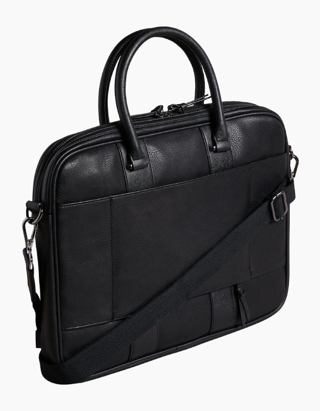 Ted Baker Nevver Striped Black Document Bag