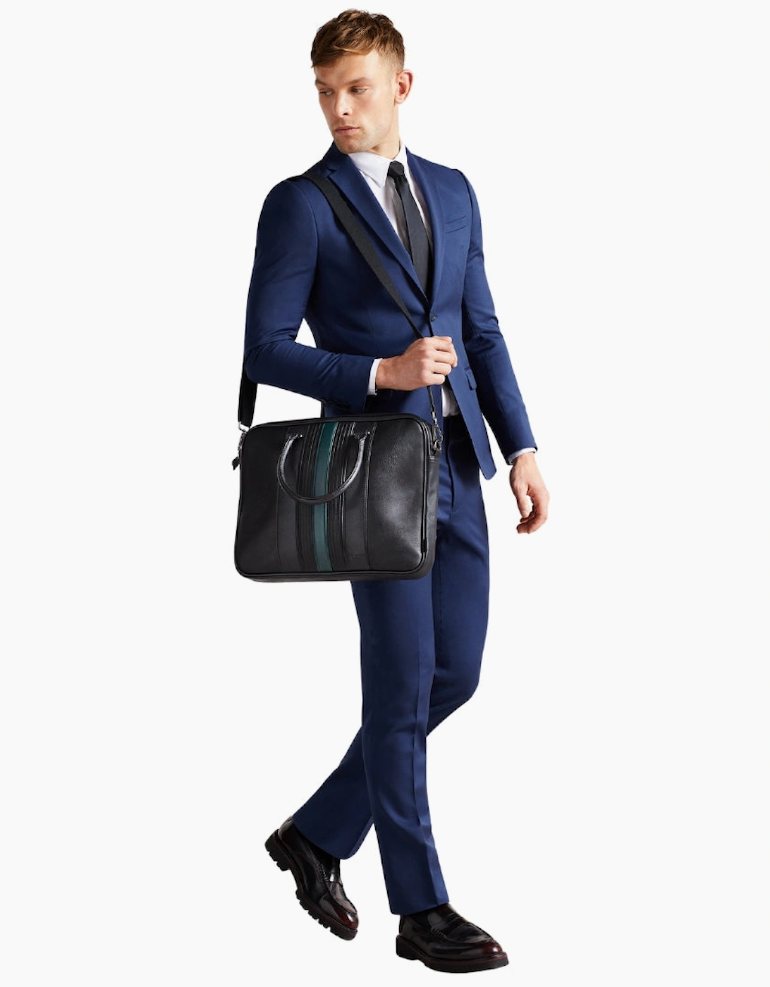 Ted Baker Nevver Striped Black Document Bag