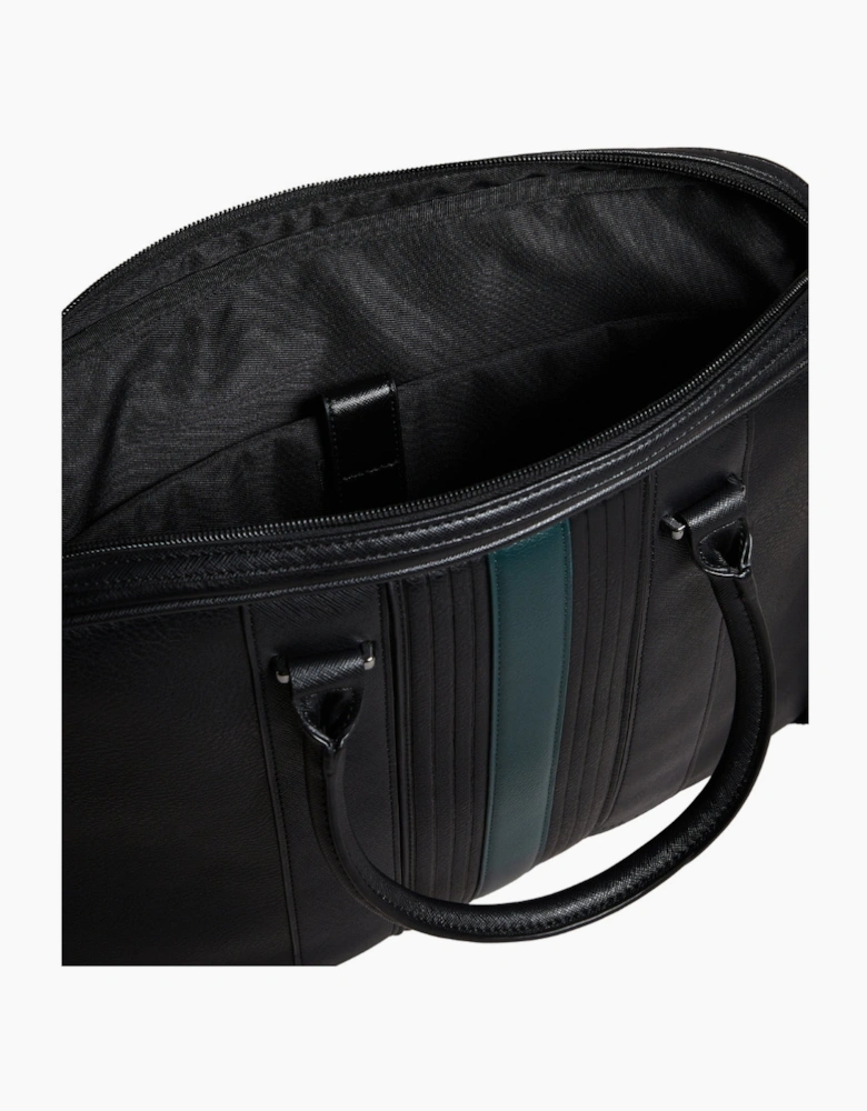 Ted Baker Nevver Striped Black Document Bag