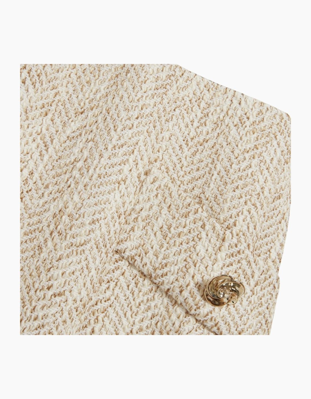 Ted Baker Vulpad Knit Bodice Boucle Ivory Mini Dress