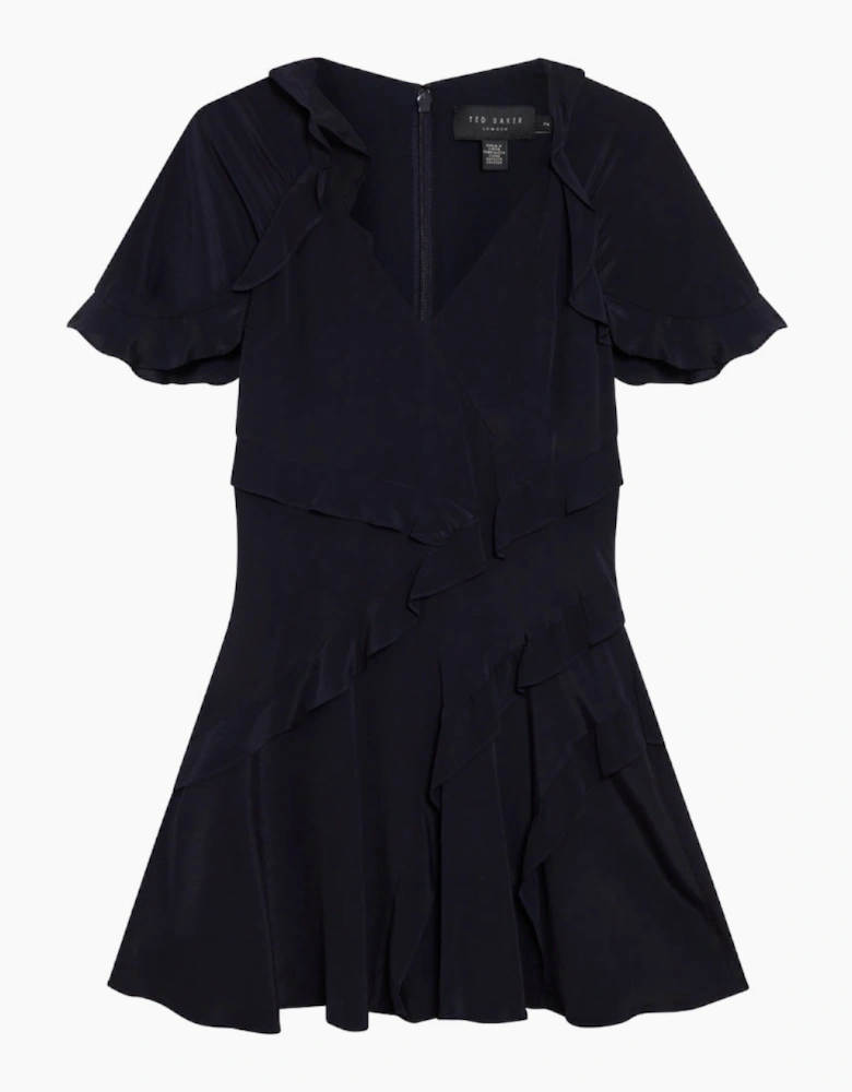 Ted Baker Jojii Frill Detail Navy Mini Dress