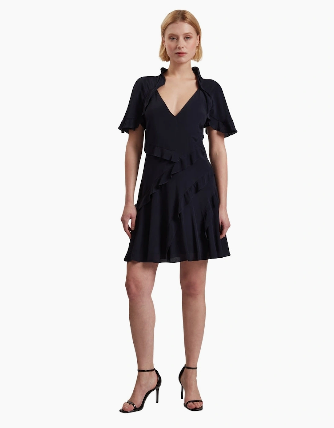 Ted Baker Jojii Frill Detail Navy Mini Dress