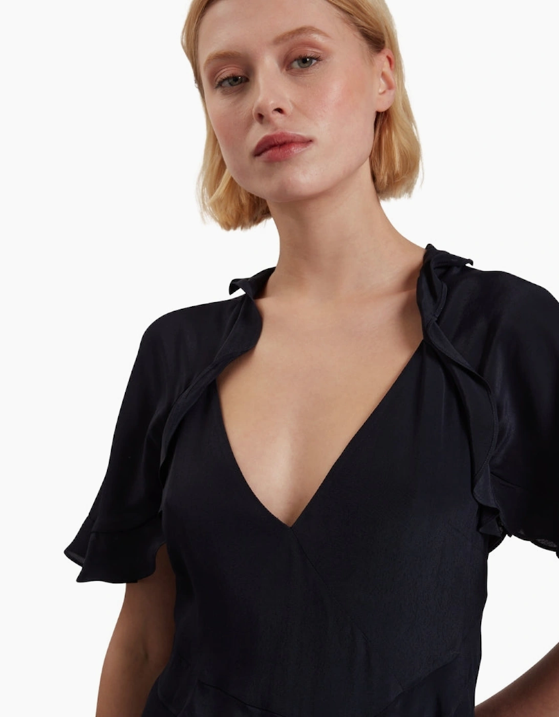Ted Baker Jojii Frill Detail Navy Mini Dress