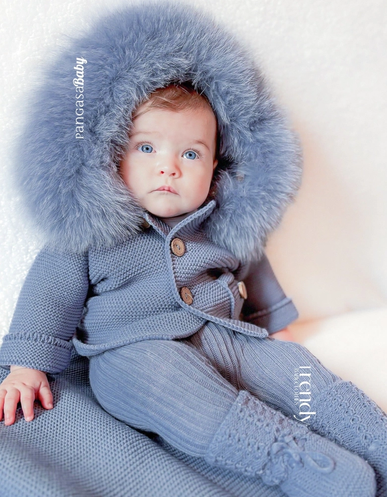 Bruma Blue Knit Booties