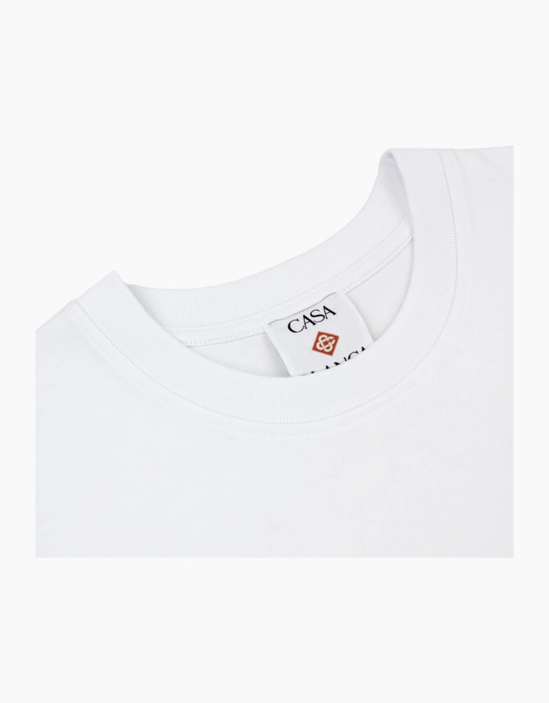 Casablanca Tennis Club Icon Classic T-Shirt Bright White