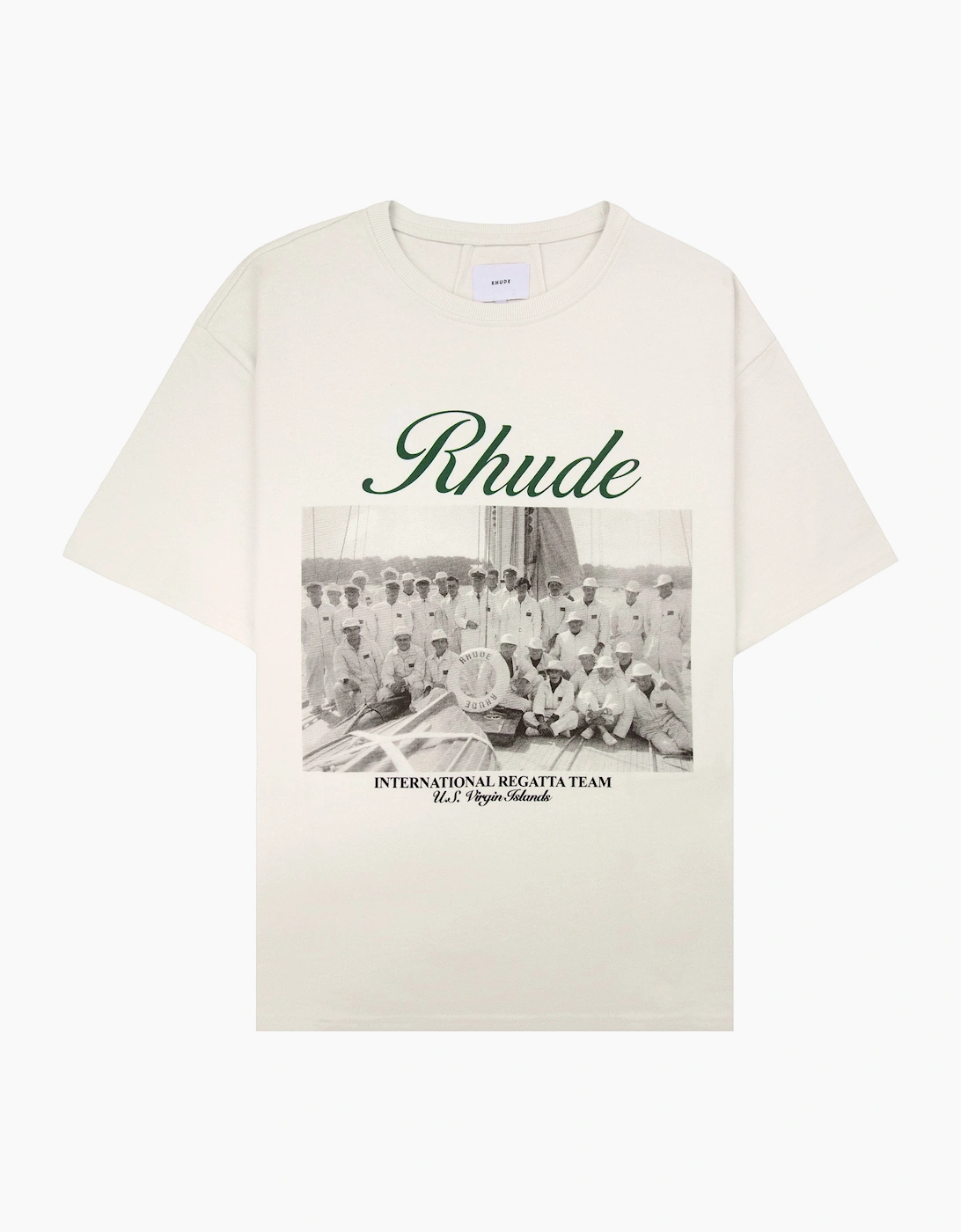Rhude Virgin Island Script Printed Tee Vintage White