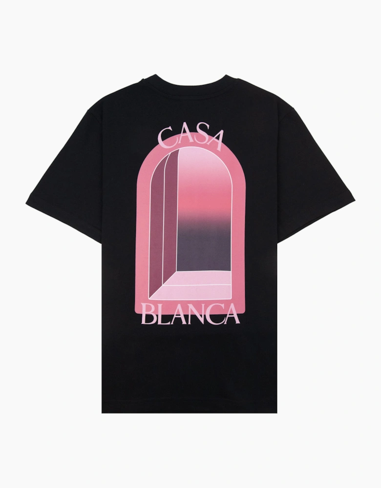 Casablanca Arches Classic Short Sleeve T-Shirt Black/Pink