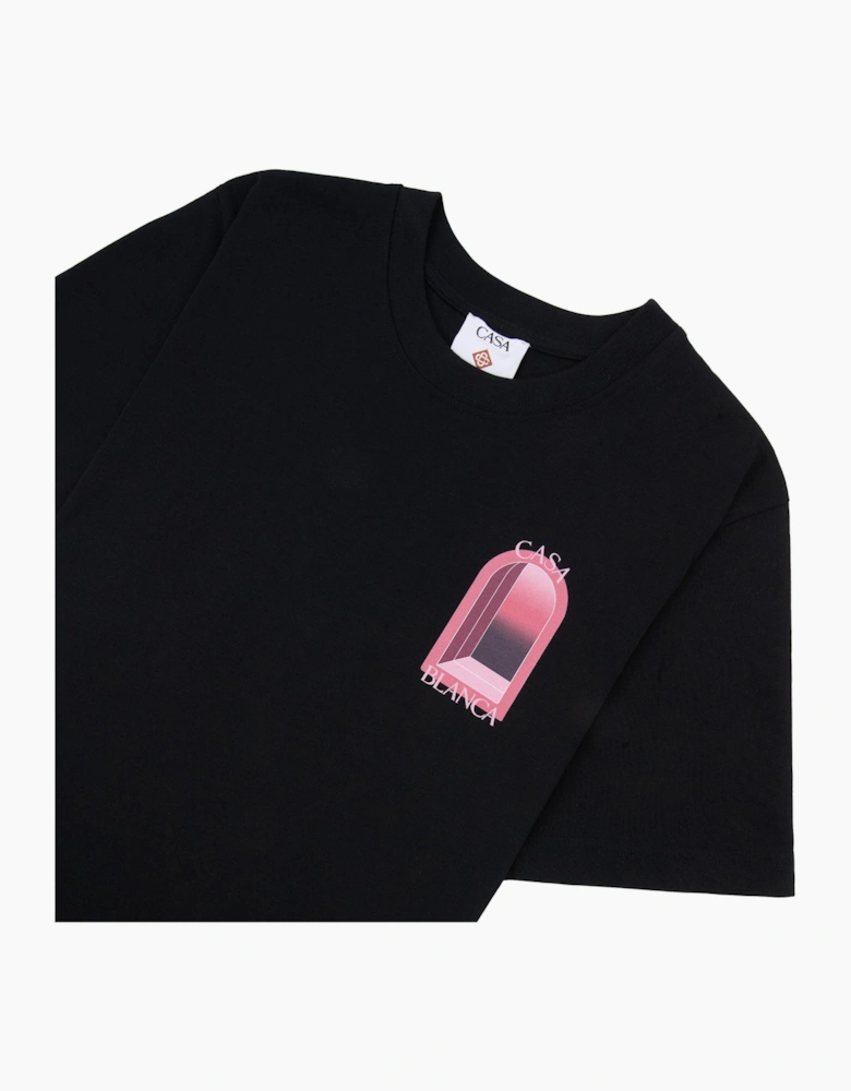 Casablanca Arches Classic Short Sleeve T-Shirt Black/Pink