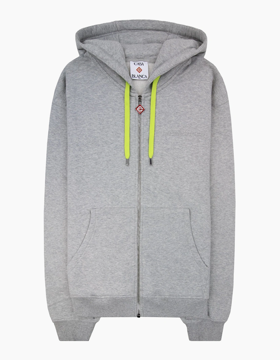 Casablanca Cashmere Blend Zip Hooded Sweatshirt Grey Marle