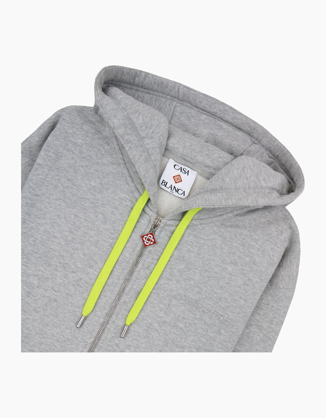 Casablanca Cashmere Blend Zip Hooded Sweatshirt Grey Marle