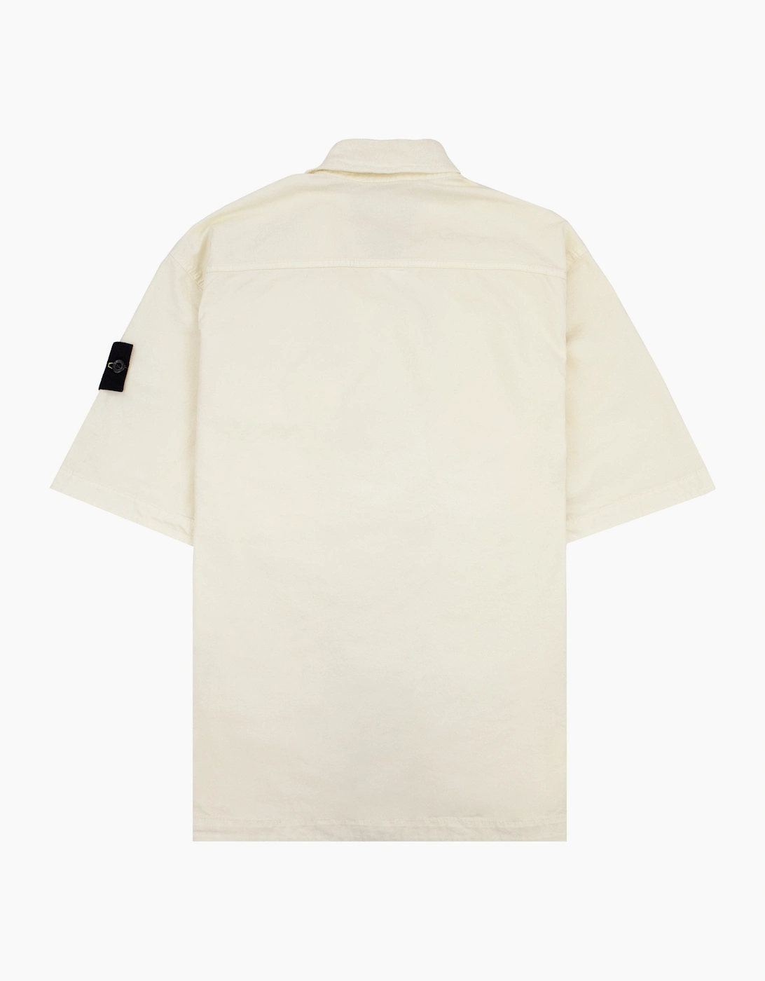 Stone Island 1100025 Stretch Cotton Twill Comfort Fit Shirt Ivory V0093