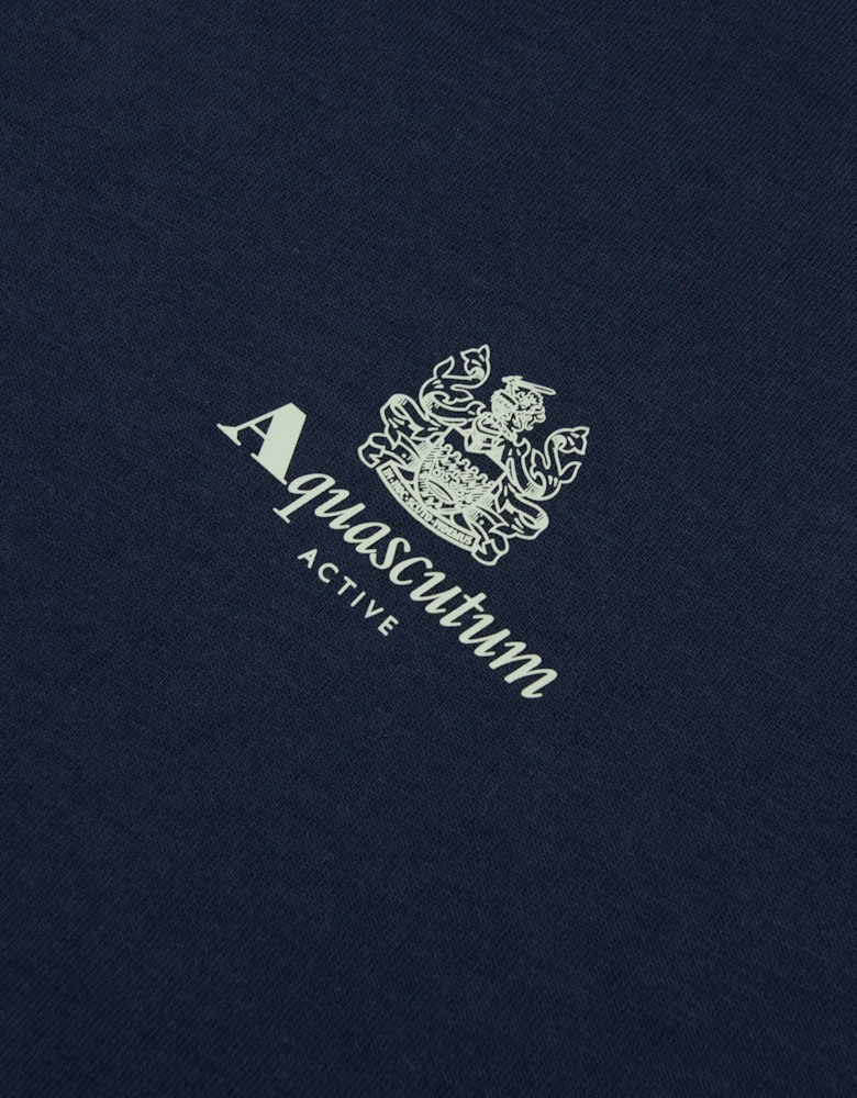 Aquascutum Active Small Logo T Shirt Navy/Salvia