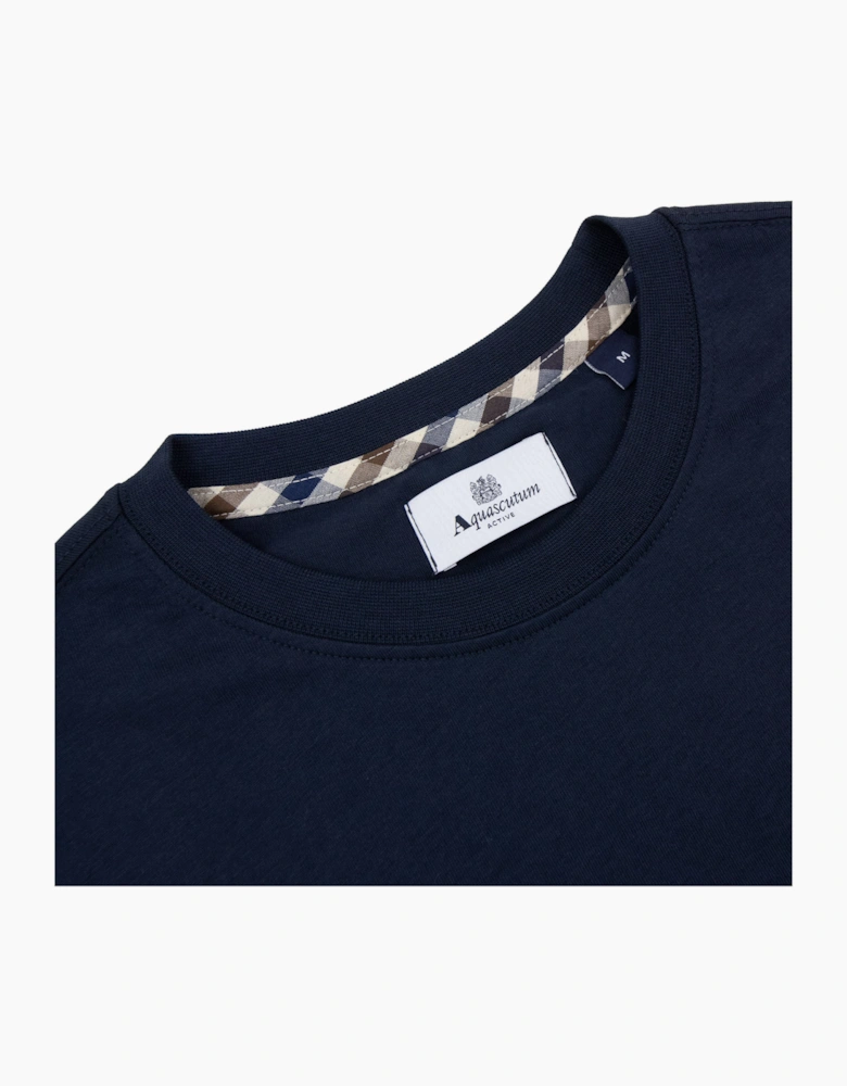 Aquascutum Active Small Logo T Shirt Navy/Salvia