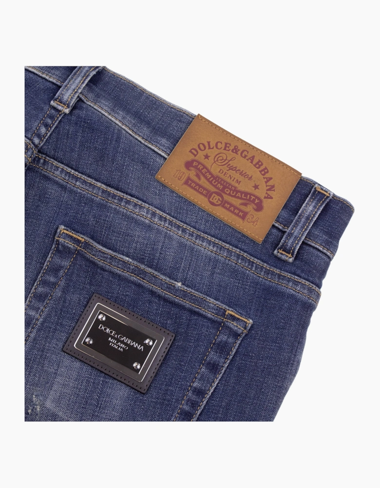 Dolce & Gabbana Slim Fit Stretch Denim Jean Dark Blue