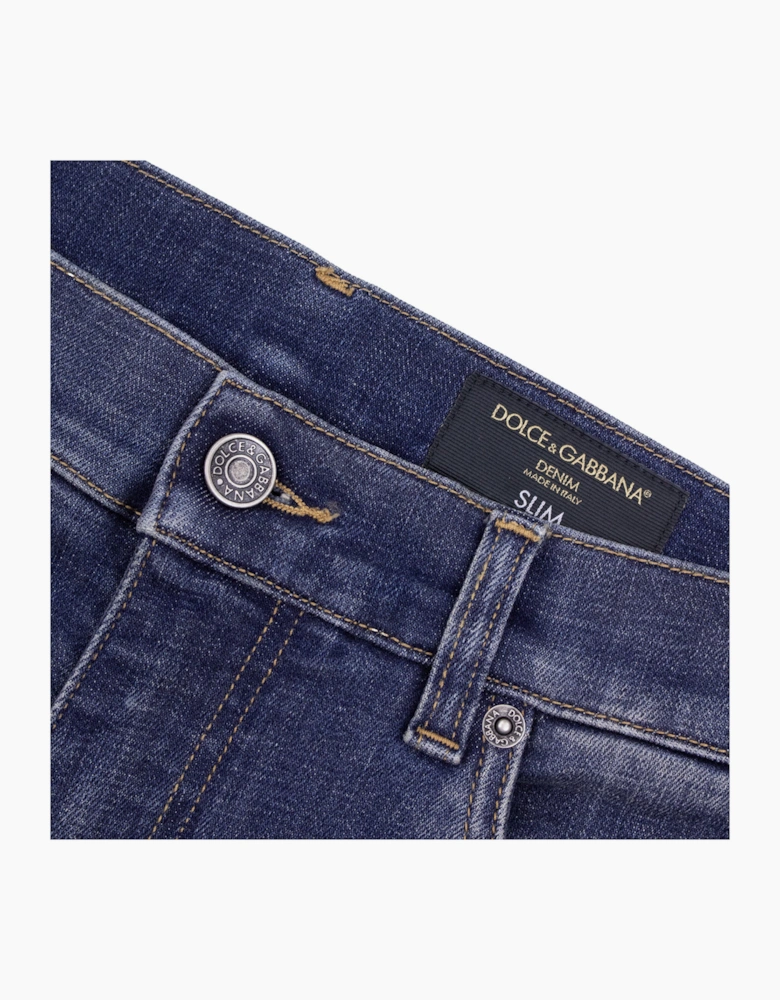 Dolce & Gabbana Slim Fit Stretch Denim Jean Dark Blue