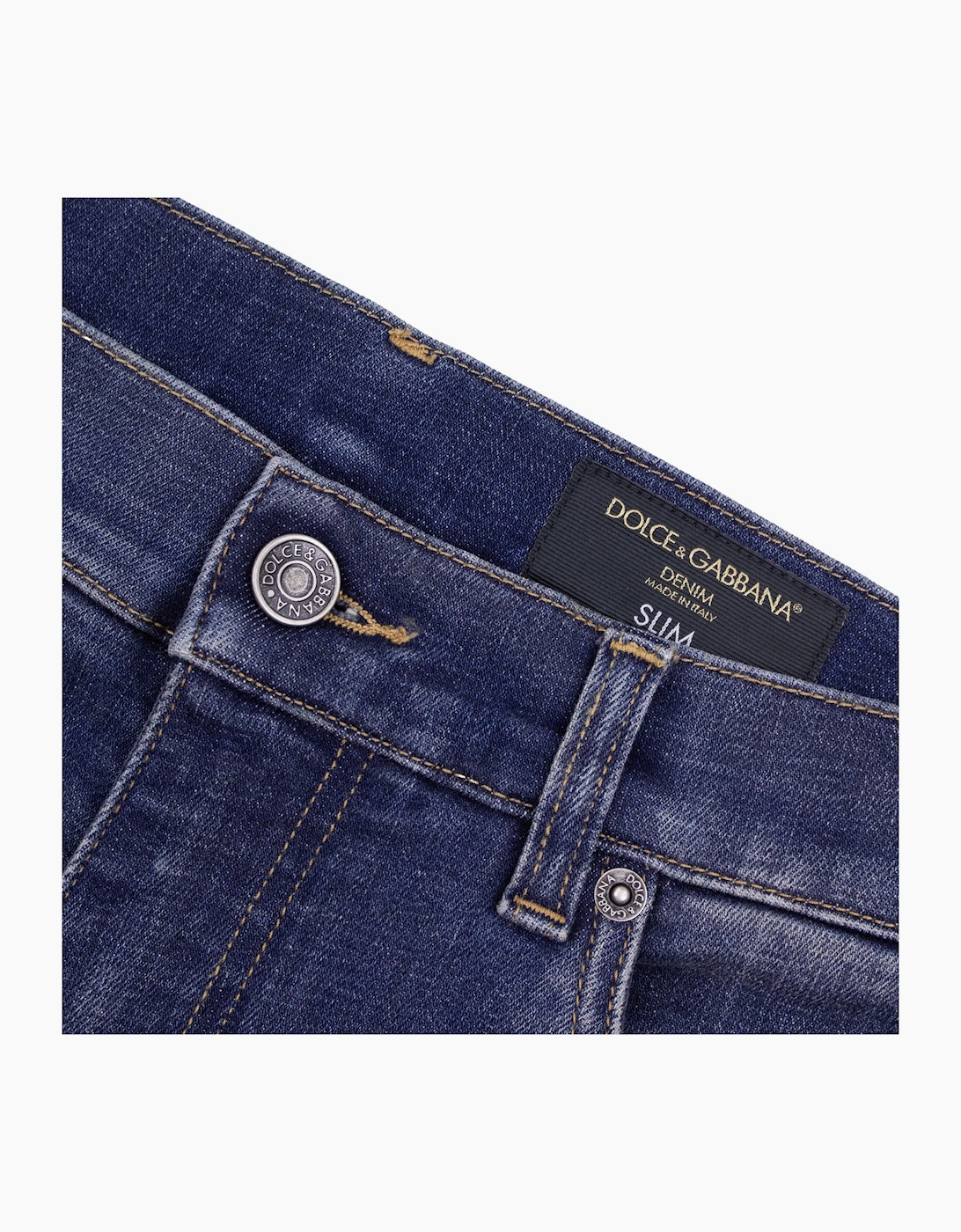 Dolce & Gabbana Slim Fit Stretch Denim Jean Dark Blue
