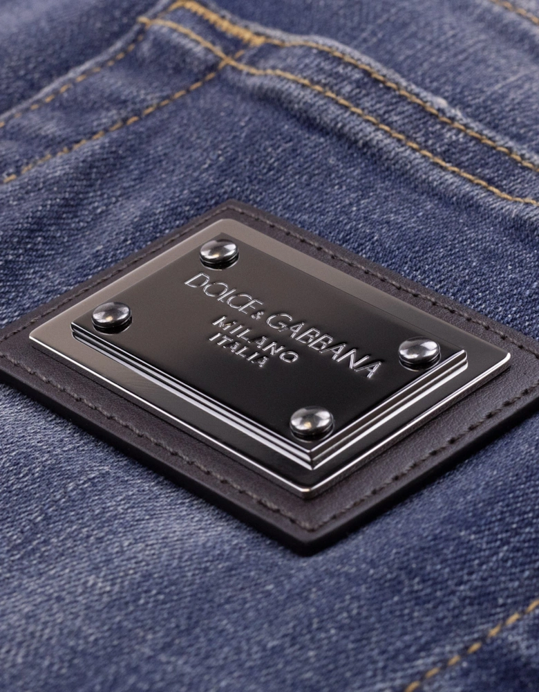 Dolce & Gabbana Slim Fit Stretch Denim Jean Dark Blue