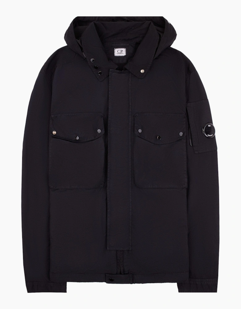 Cp Company Flatt Nylon Mixed Goggle Overshirt Black 999
