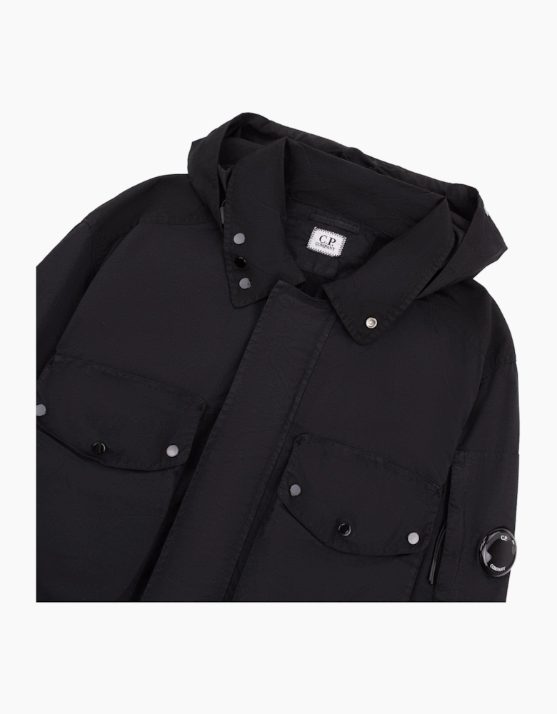 Cp Company Flatt Nylon Mixed Goggle Overshirt Black 999