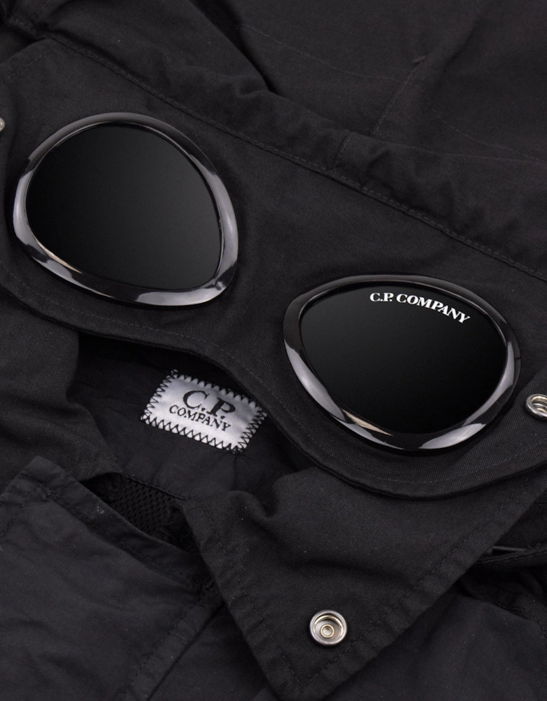 Cp Company Flatt Nylon Mixed Goggle Overshirt Black 999