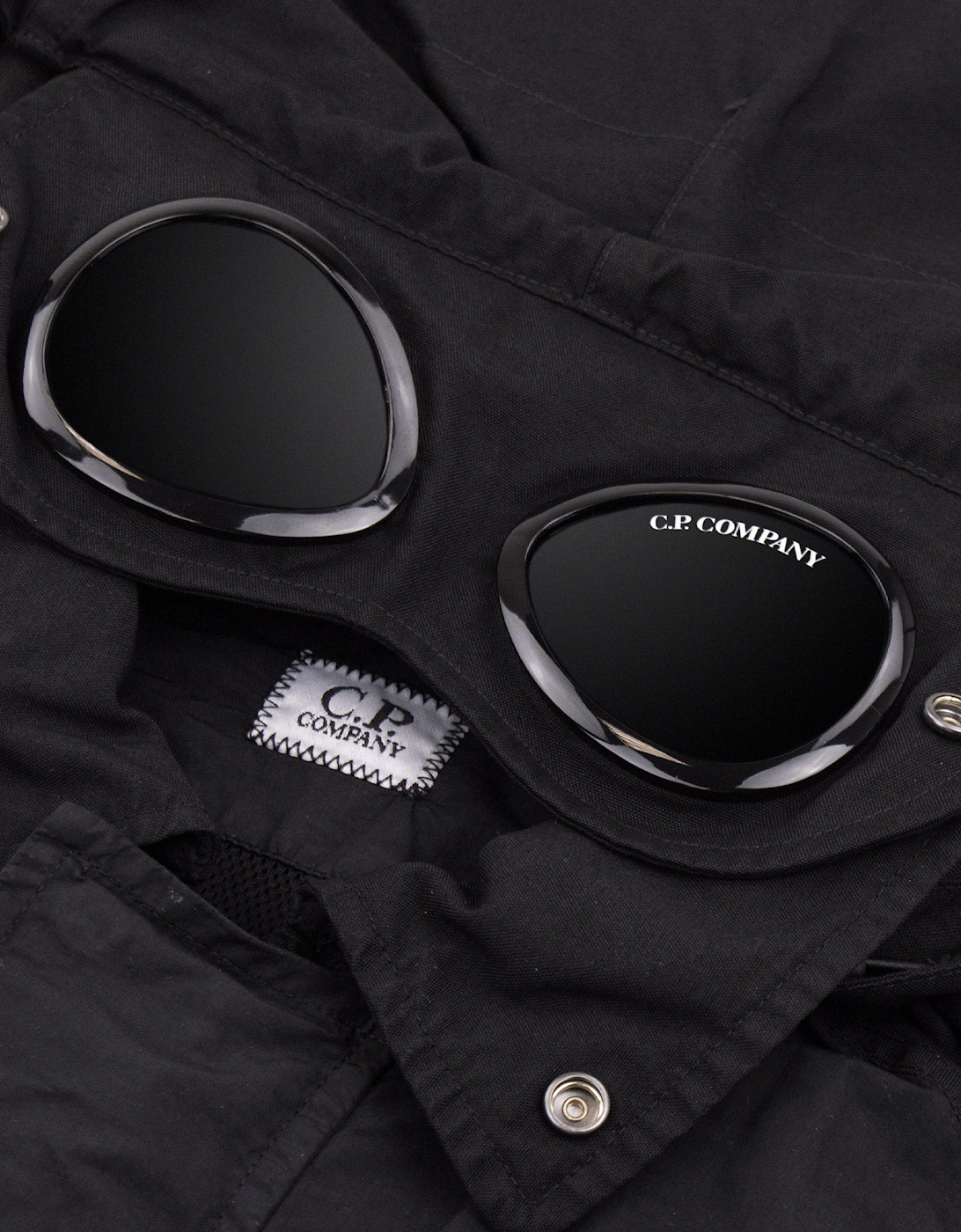 Cp Company Flatt Nylon Mixed Goggle Overshirt Black 999