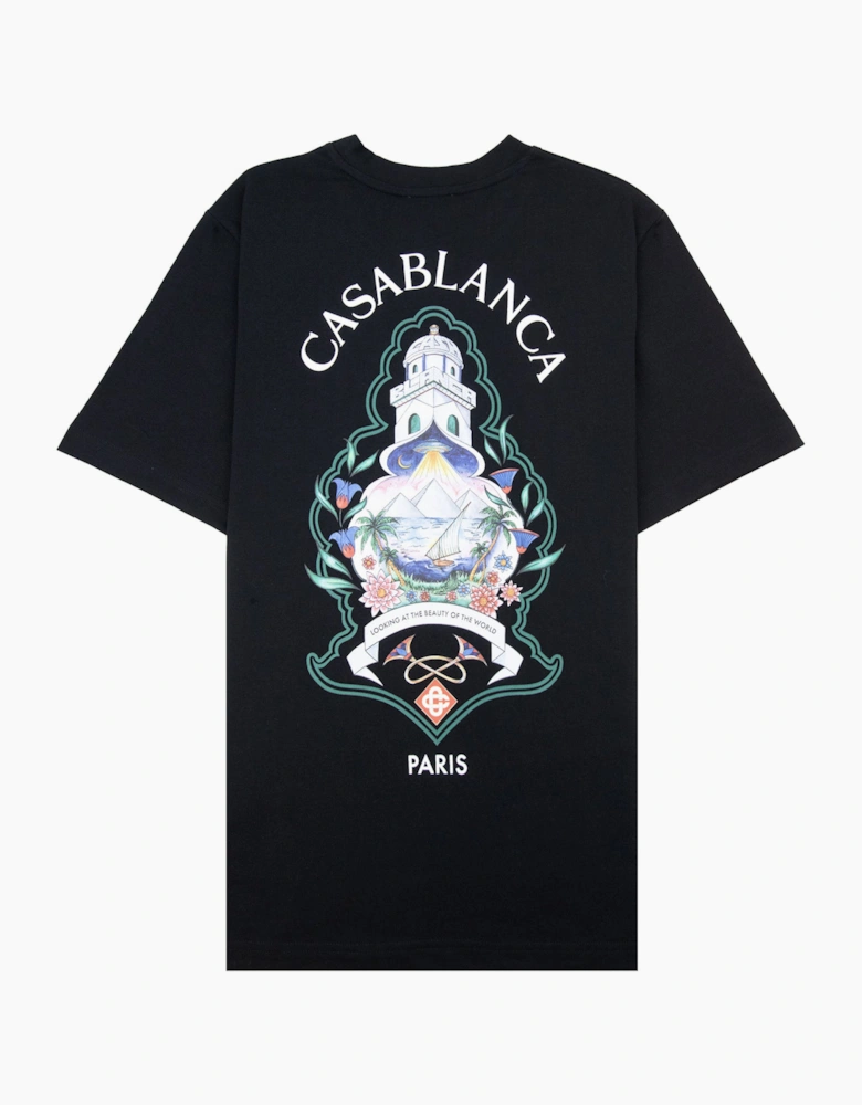 Casablanca Hotel Emblem Short Sleeve T-Shirt Black
