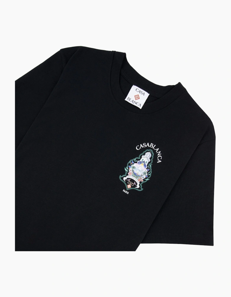 Casablanca Hotel Emblem Short Sleeve T-Shirt Black