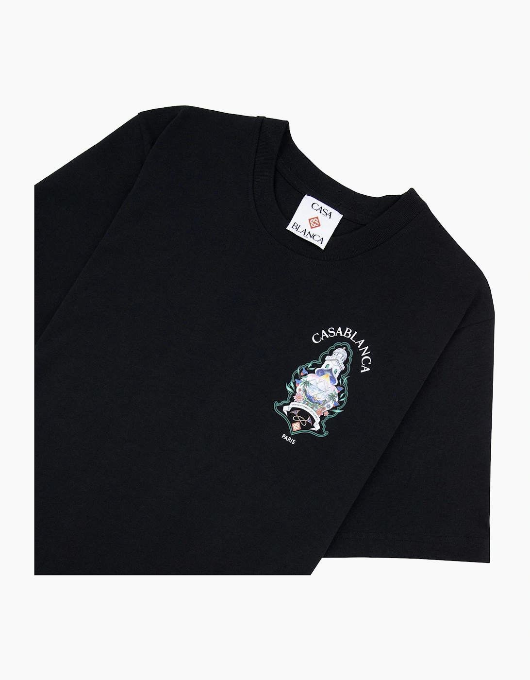 Casablanca Hotel Emblem Short Sleeve T-Shirt Black