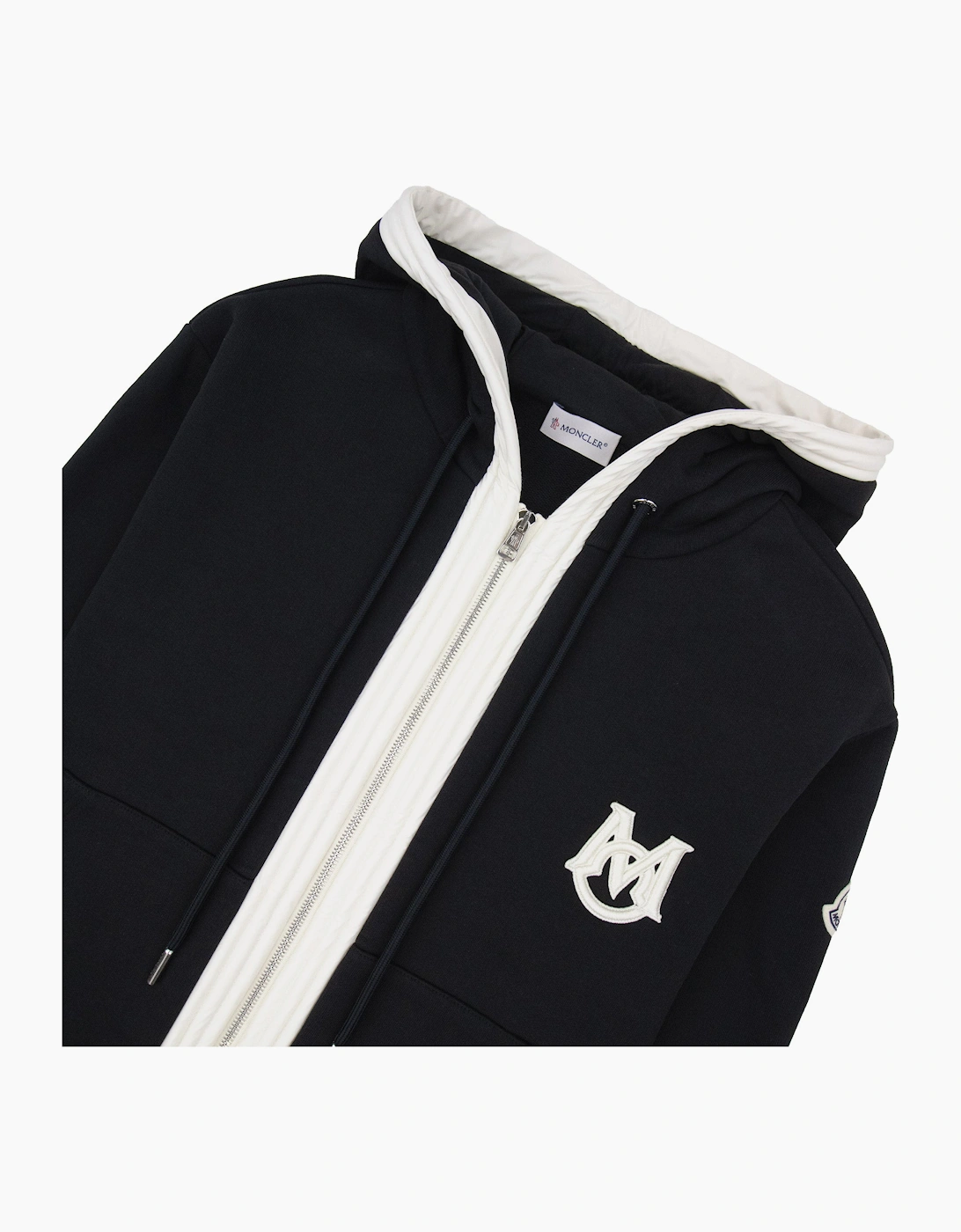 Moncler Embroidered Zip Up Hooded Jacket BLACK 999