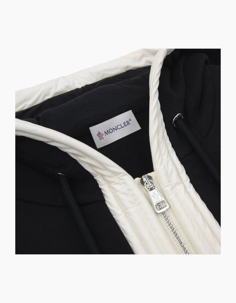 Moncler Embroidered Zip Up Hooded Jacket BLACK 999