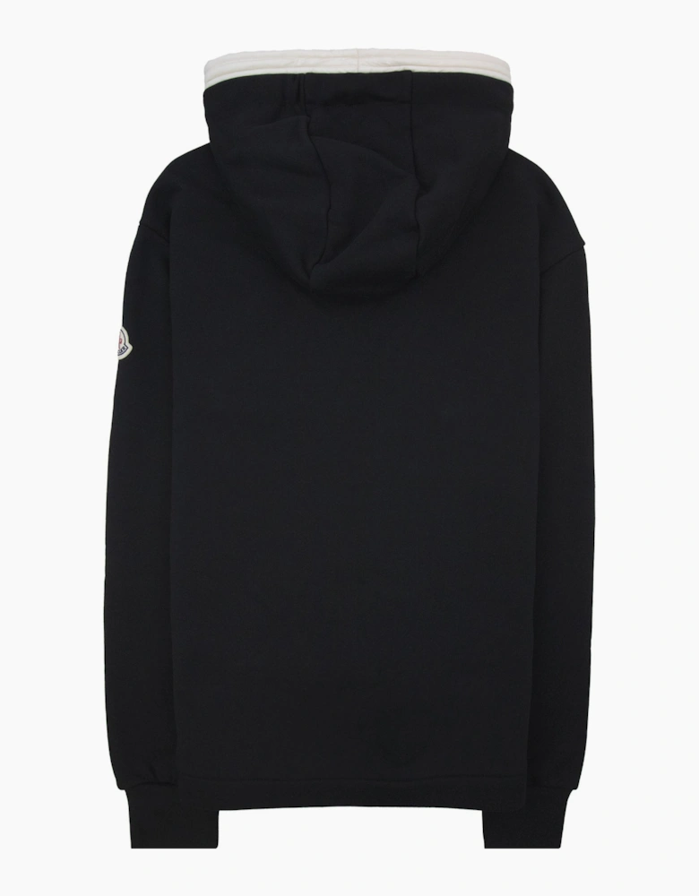 Moncler Embroidered Zip Up Hooded Jacket BLACK 999