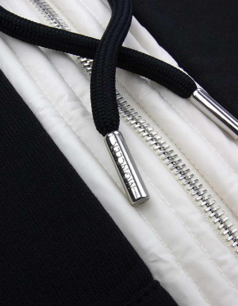 Moncler Embroidered Zip Up Hooded Jacket BLACK 999