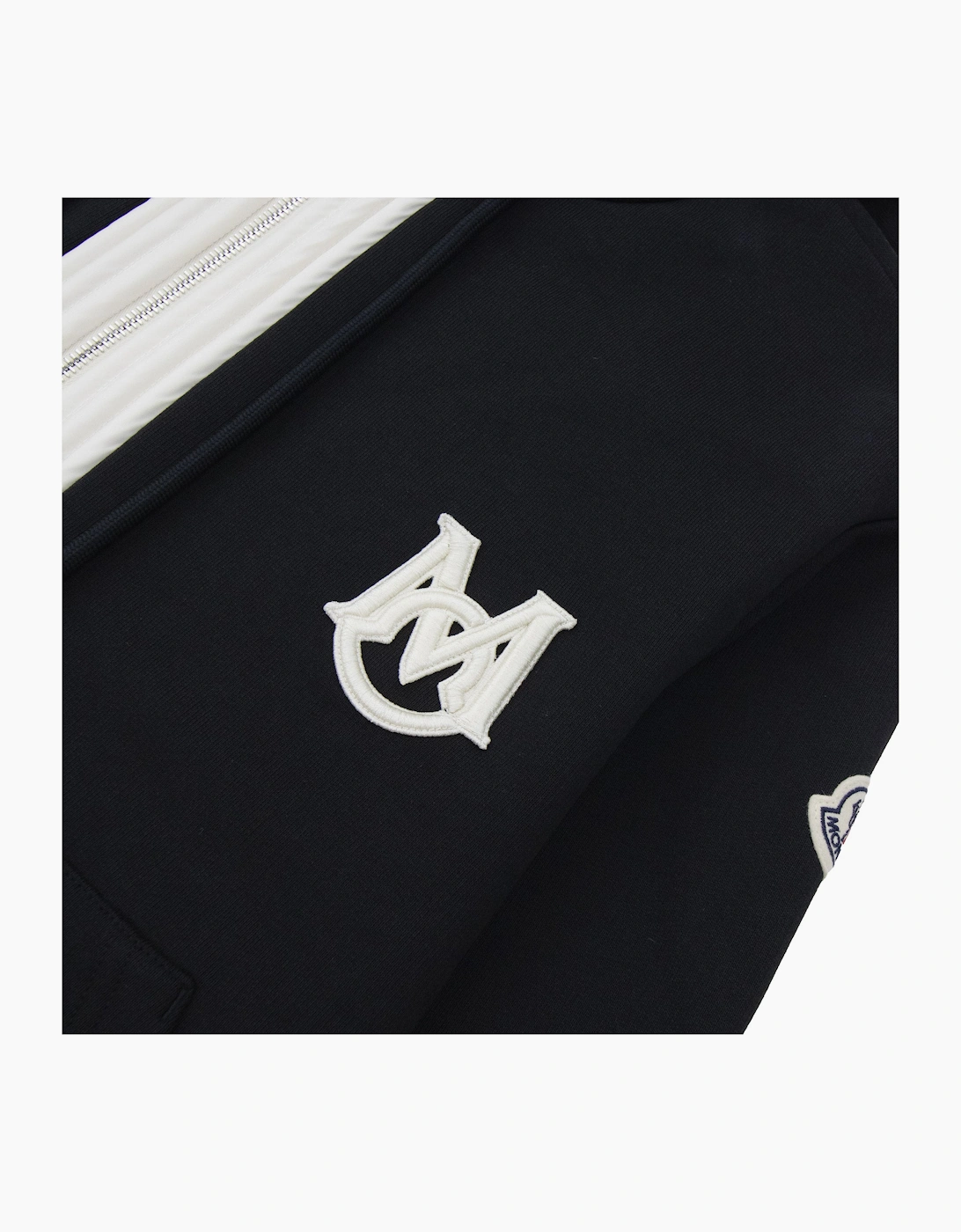 Moncler Embroidered Zip Up Hooded Jacket BLACK 999