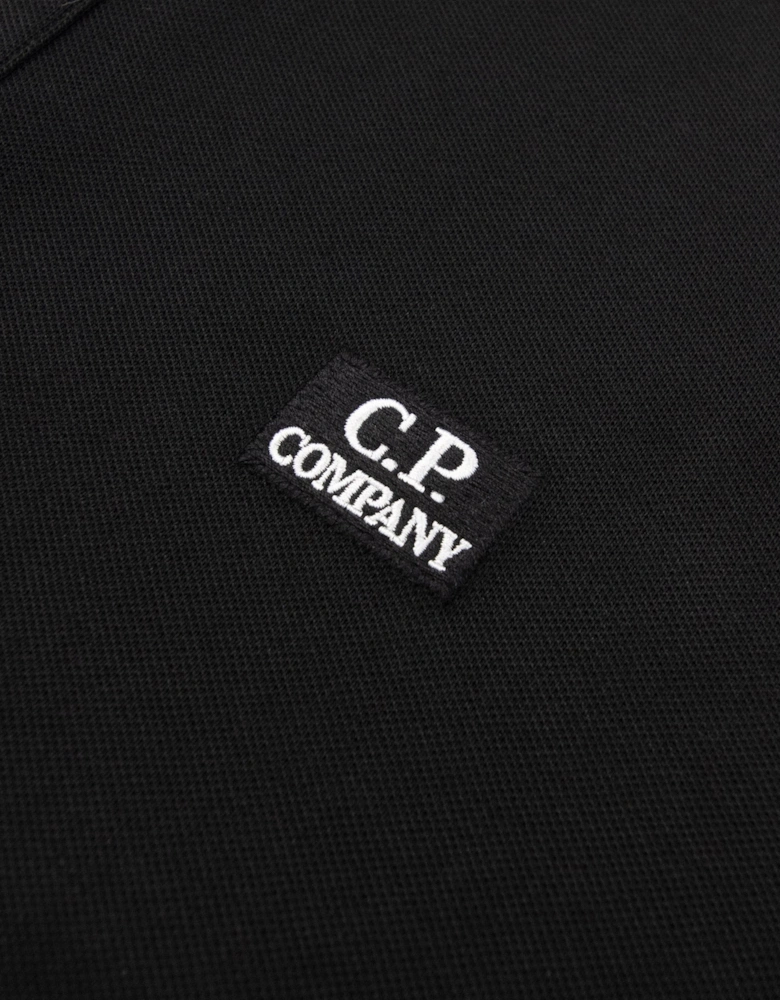 Cp Company Stretch Piquet Short Sleeve Polo Black 999