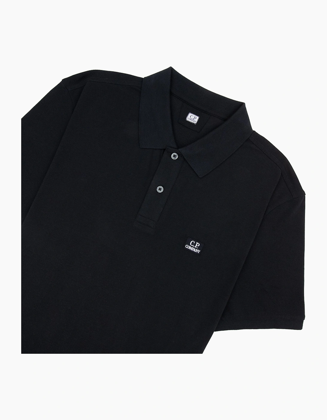 Cp Company Stretch Piquet Short Sleeve Polo Black 999