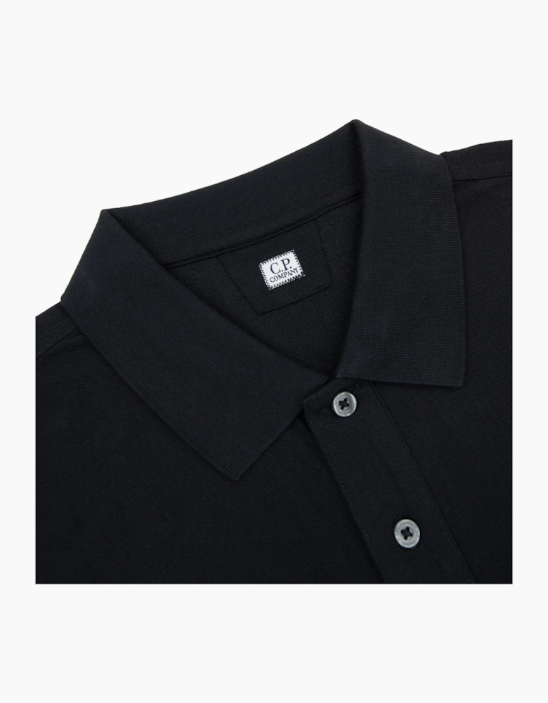 Cp Company Stretch Piquet Short Sleeve Polo Black 999