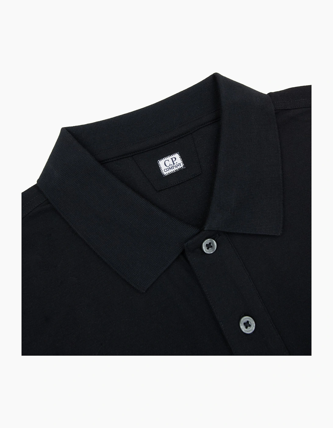 Cp Company Stretch Piquet Short Sleeve Polo Black 999