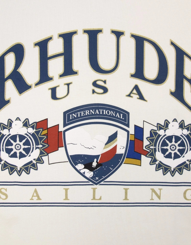Rhude USA Sailing Icon Tee Vintage White