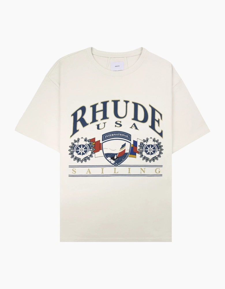 Rhude USA Sailing Icon Tee Vintage White