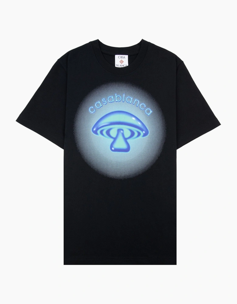 Casablanca Airbrush Mushroom Logo T-Shirt Black