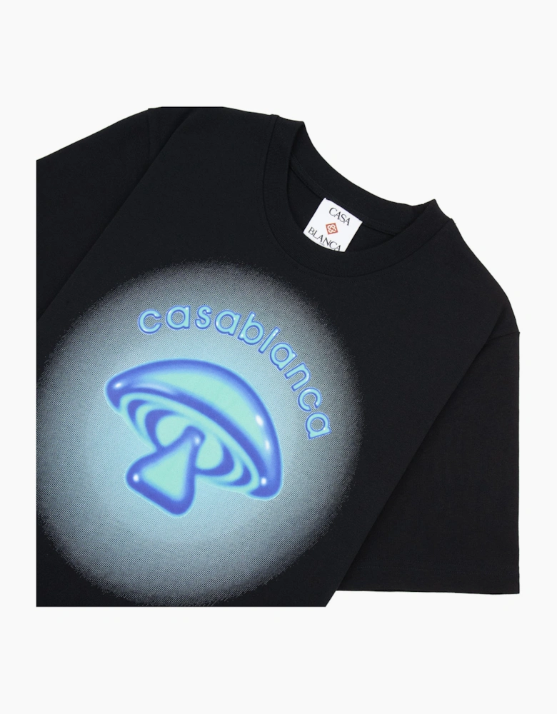 Casablanca Airbrush Mushroom Logo T-Shirt Black