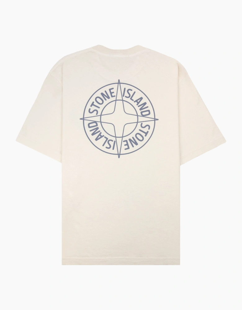 Stone Island 210001 Cotton Regular Fit Outline Compass T-Shirt Ivory V0093