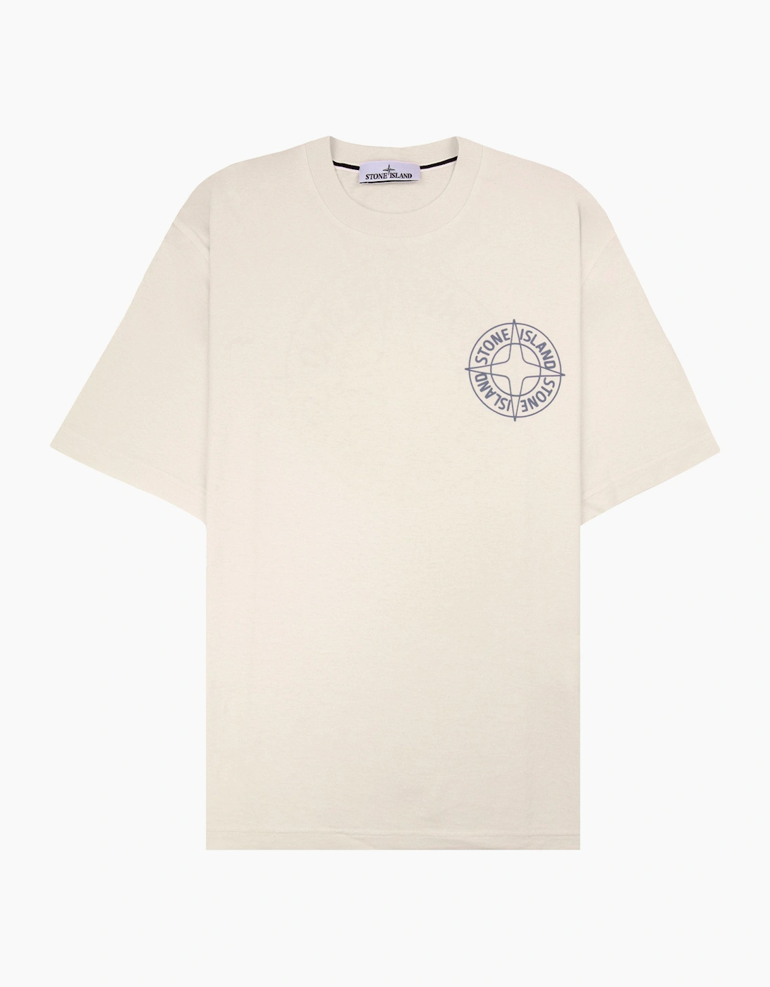 Stone Island 210001 Cotton Regular Fit Outline Compass T-Shirt Ivory V0093