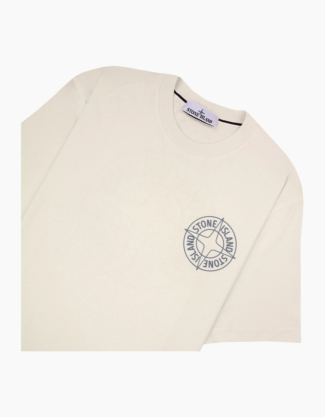 Stone Island 210001 Cotton Regular Fit Outline Compass T-Shirt Ivory V0093