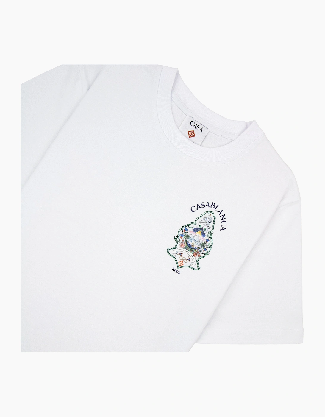Casablanca Hotel Emblem Short Sleeve T-Shirt White