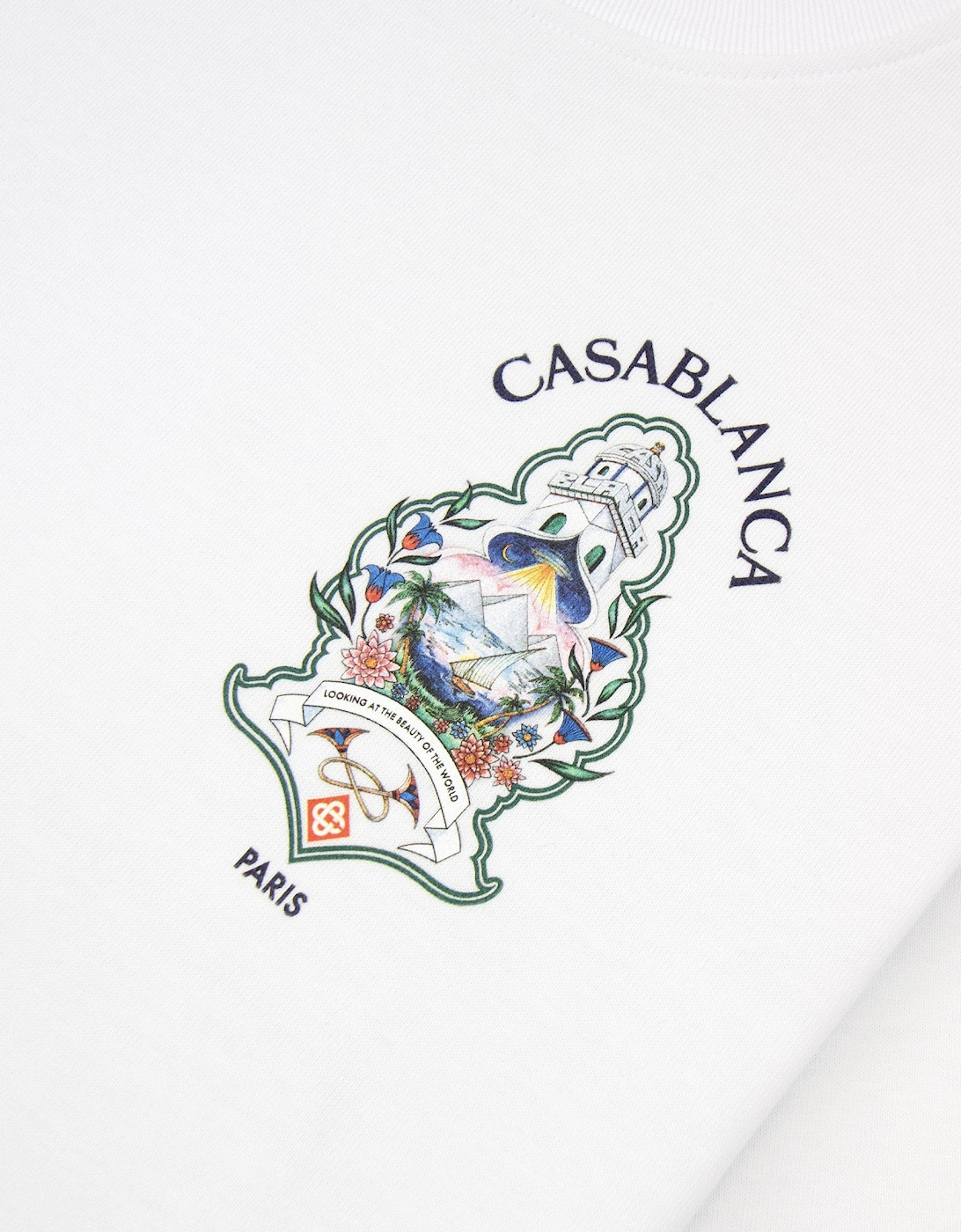 Casablanca Hotel Emblem Short Sleeve T-Shirt White