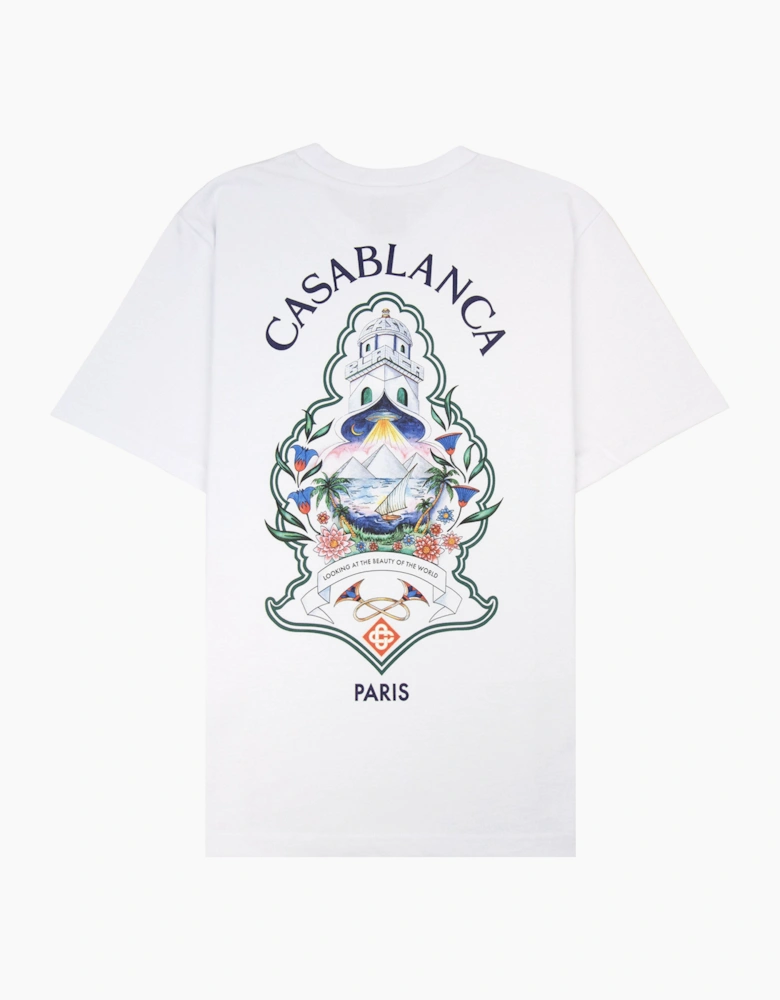 Casablanca Hotel Emblem Short Sleeve T-Shirt White