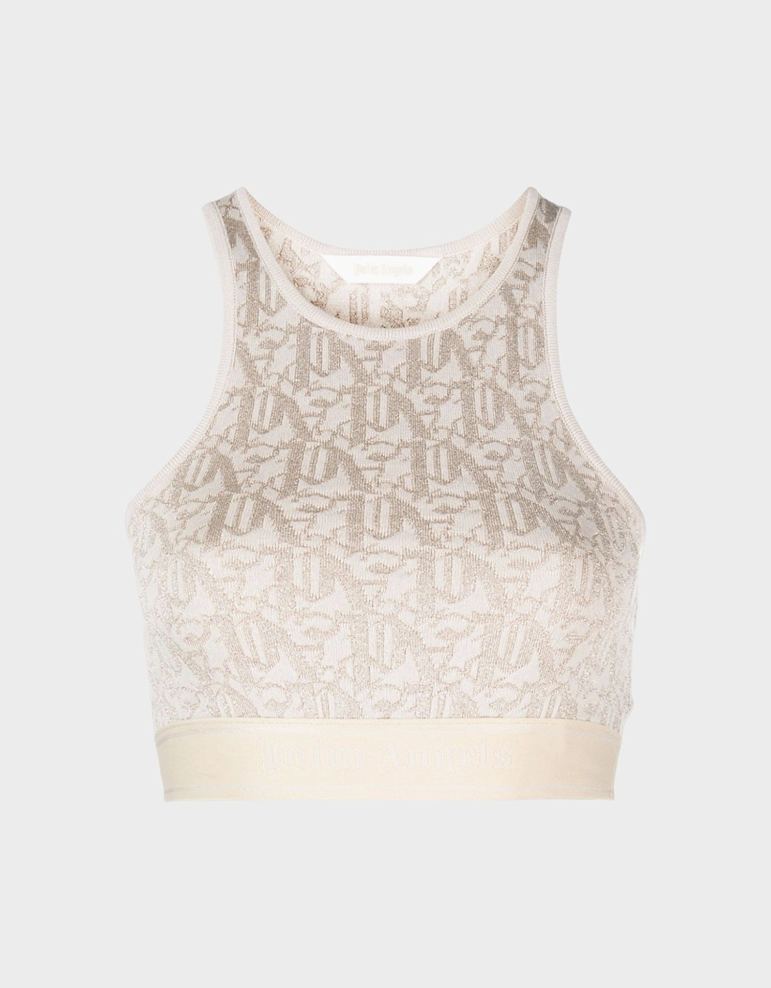 Monogram Jacquard Knit Bra Top Beige
