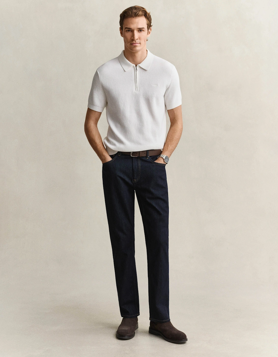 GANT Mens Classic Regular Fit Jeans - 960 Dark Blue